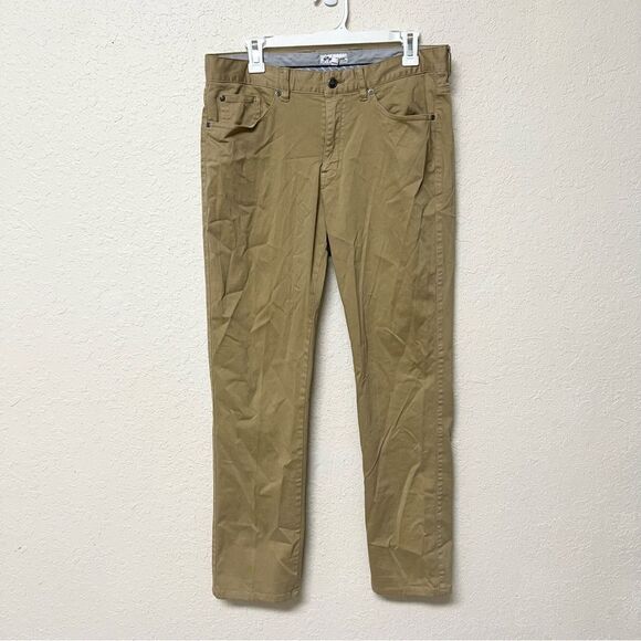 Peter Millar Golf Pants Mens Khaki Chino Performance Pima Cotton Blend Sz 34x31